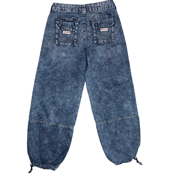 True Religion Women's Jessie Super Baggy Cargo Big T Jeans Blue‎ Size 25 - Picture 4 of 14